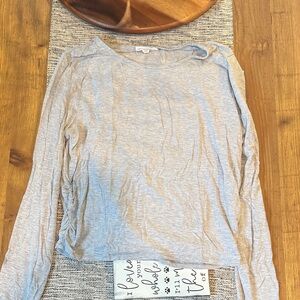 Threads 4 Thought Light Gray Long Sleeve Blouse